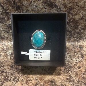 Turquoise Oval Ring in Sterling Silver Setting